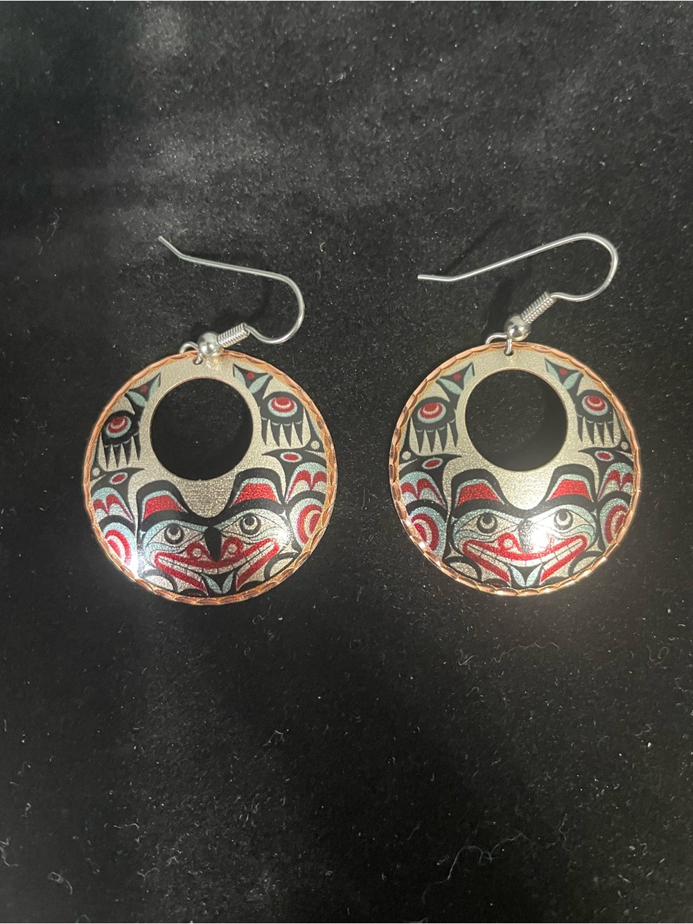 Indigenous Pacific Coast Bear Totem Copper Earrings